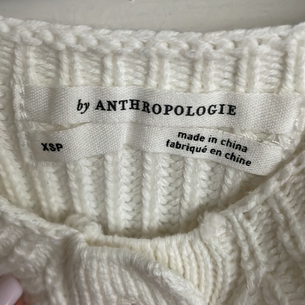 NWT Anthropologie Flutter-Sleeved Sweater Tank in Ivory, XSP - Picture 6 of 7